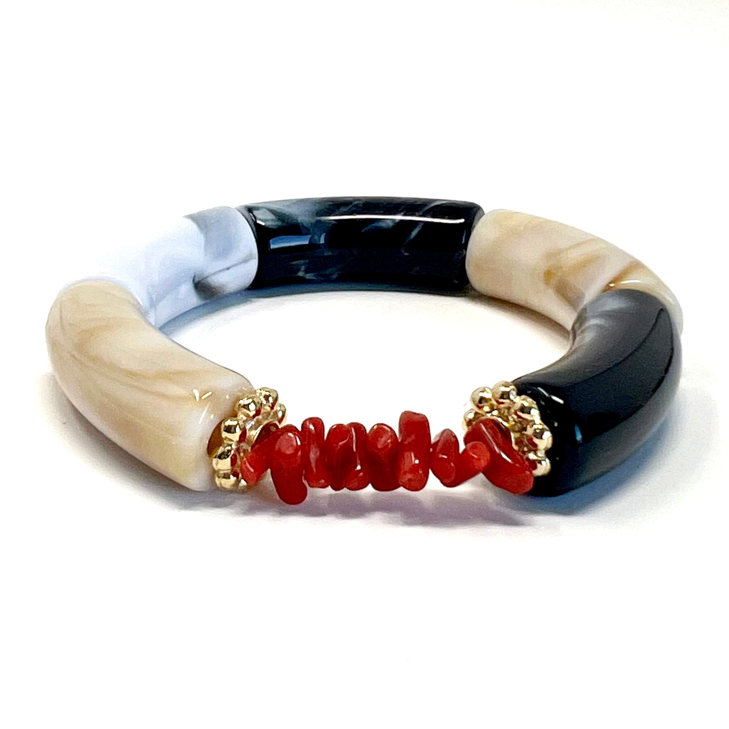 Goa - Red Coral Chip Bracelet