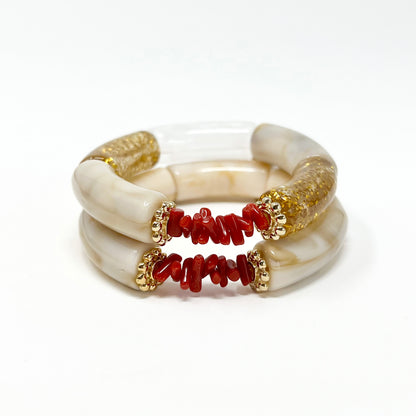 Goa - Red Coral Chip Bracelet