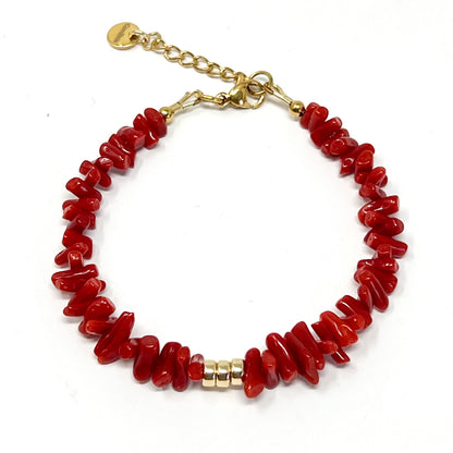 Celia Bracelet - Mediterranean Red Coral Chips