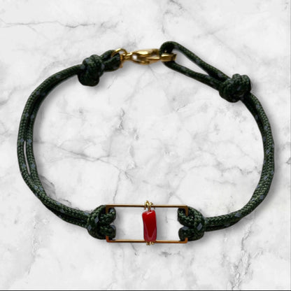 Bracelet Vito – Paracorde & Corail rouge
