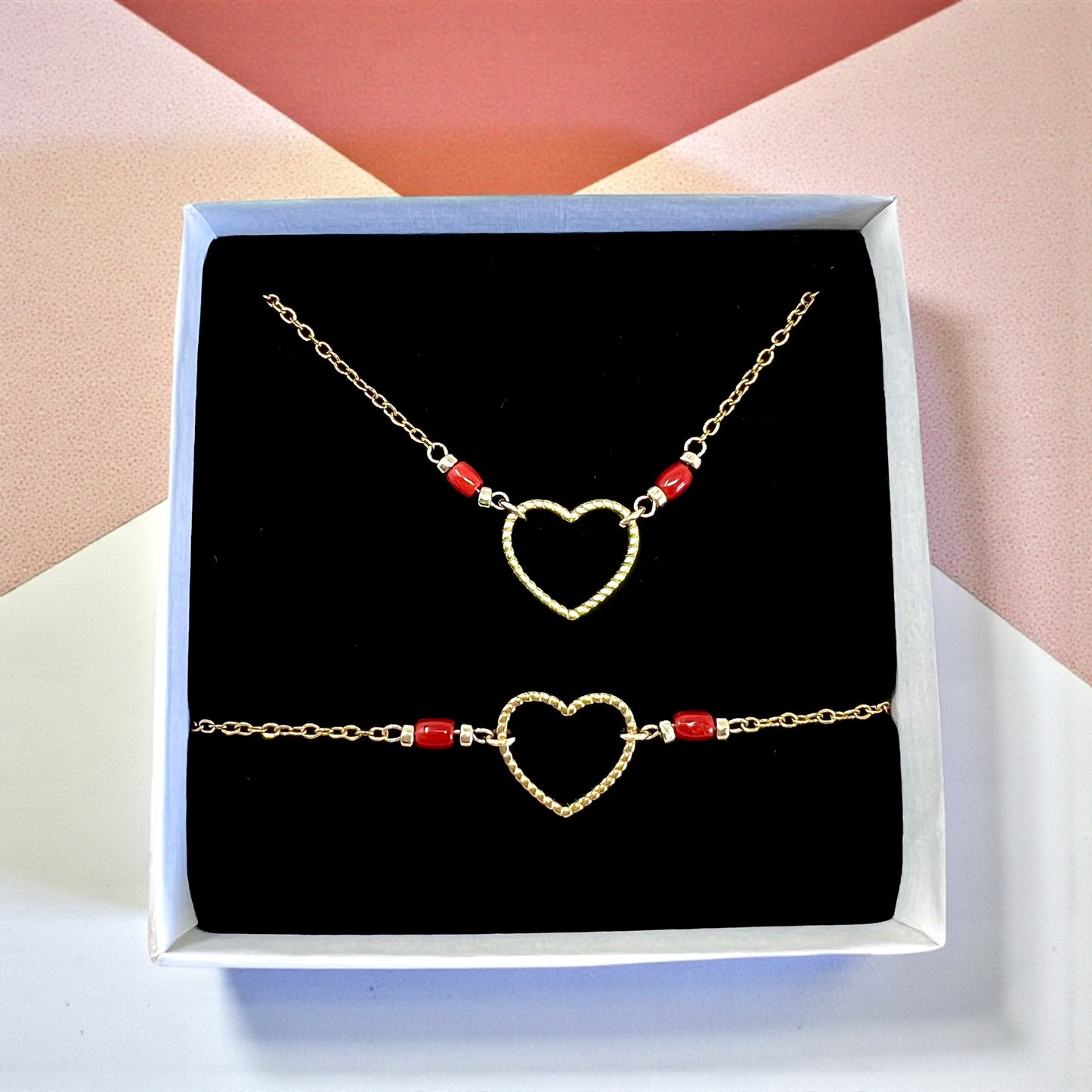 Love Bracelet in Mediterranean Red Coral – Stainless Steel
