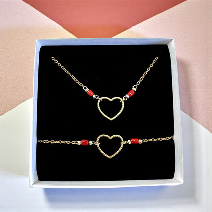 Love Bracelet in Mediterranean Red Coral – Stainless Steel