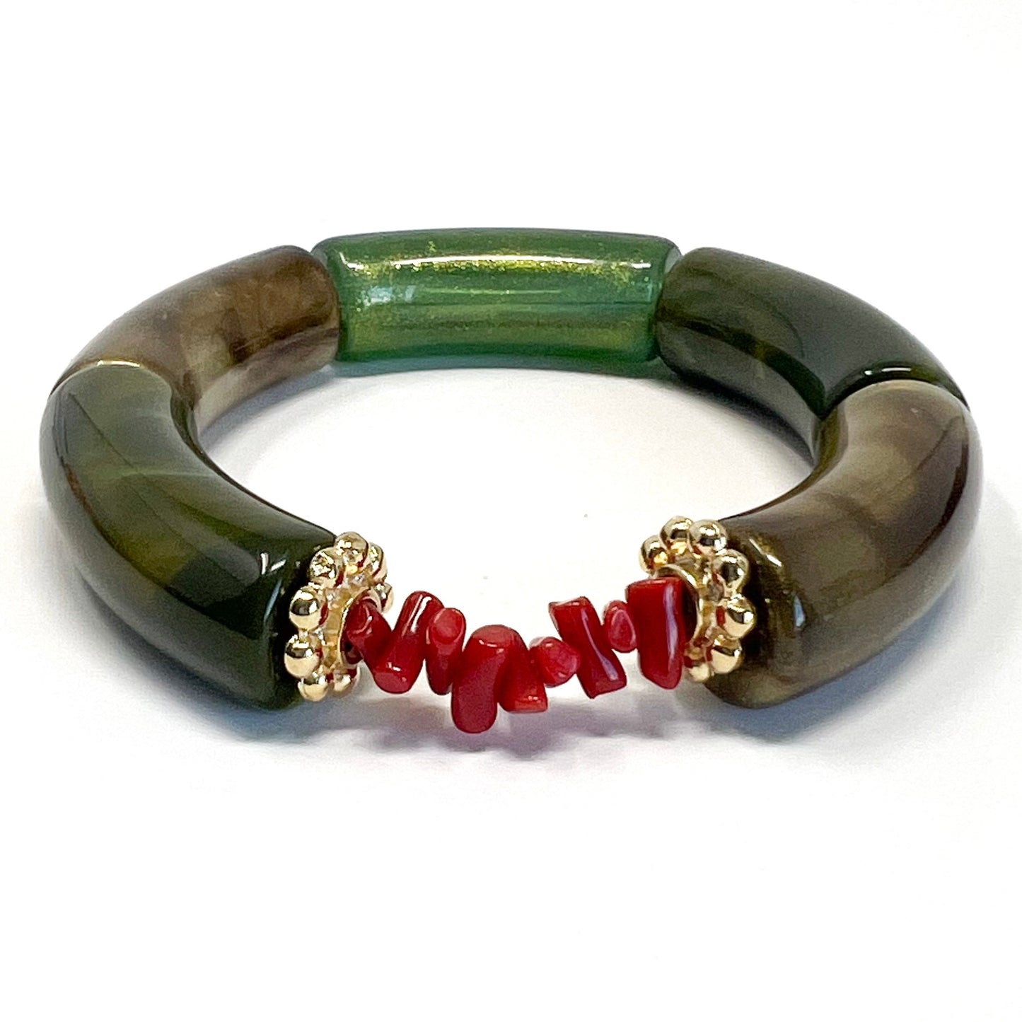Goa - Red Coral Chip Bracelet