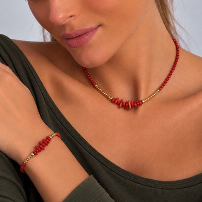 Tao Bamboo Bracelet - Mediterranean red coral