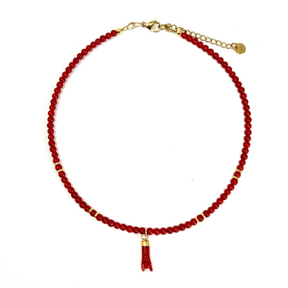 Collier Lili -  Corail rouge de Méditerranée