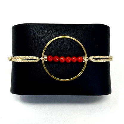 Bracelet Chloé – perles corail rouges de Méditerranée