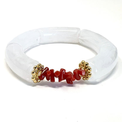 Goa - Red Coral Chip Bracelet