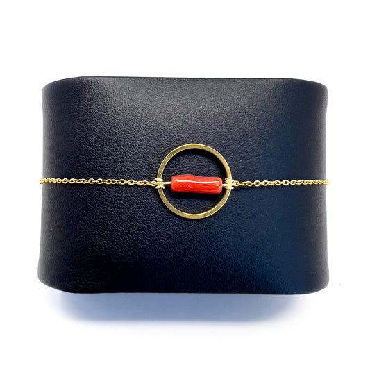 Bracelet Artéa - tube de Corail rouge de Méditerranée