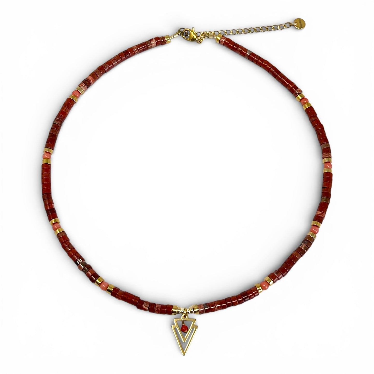 Collier Renata – jaspe et Corail de Méditerranée