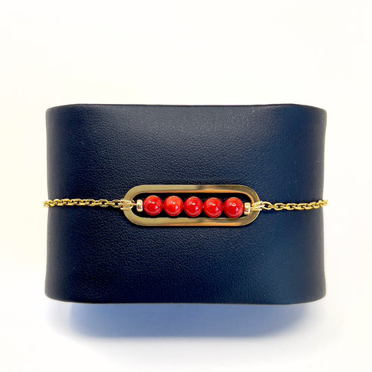 Bracelet Shaina - Perle de Corail rouge de Méditerranée
