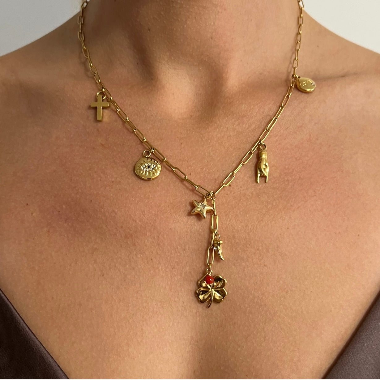 Victoria Necklace – Lucky Charm in Gold-Plated Stainless Steel