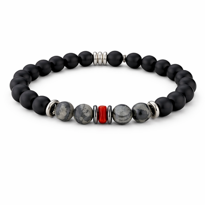 Omu bracelet in Onyx pearl and Aventurine pearls