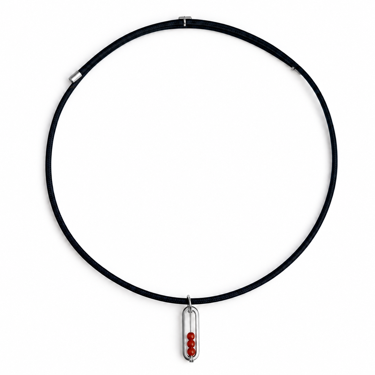 Shiny cord necklace - Mediterranean red coral