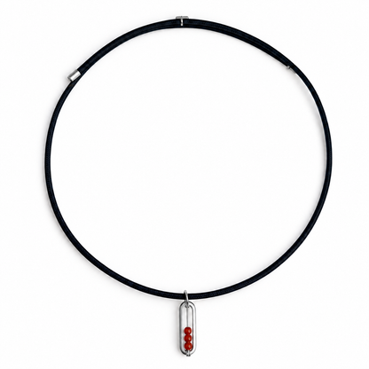 Shiny cord necklace - Mediterranean red coral
