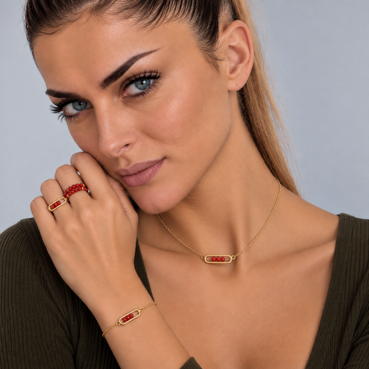 Collier Shiny - Corail rouge de Méditerranée